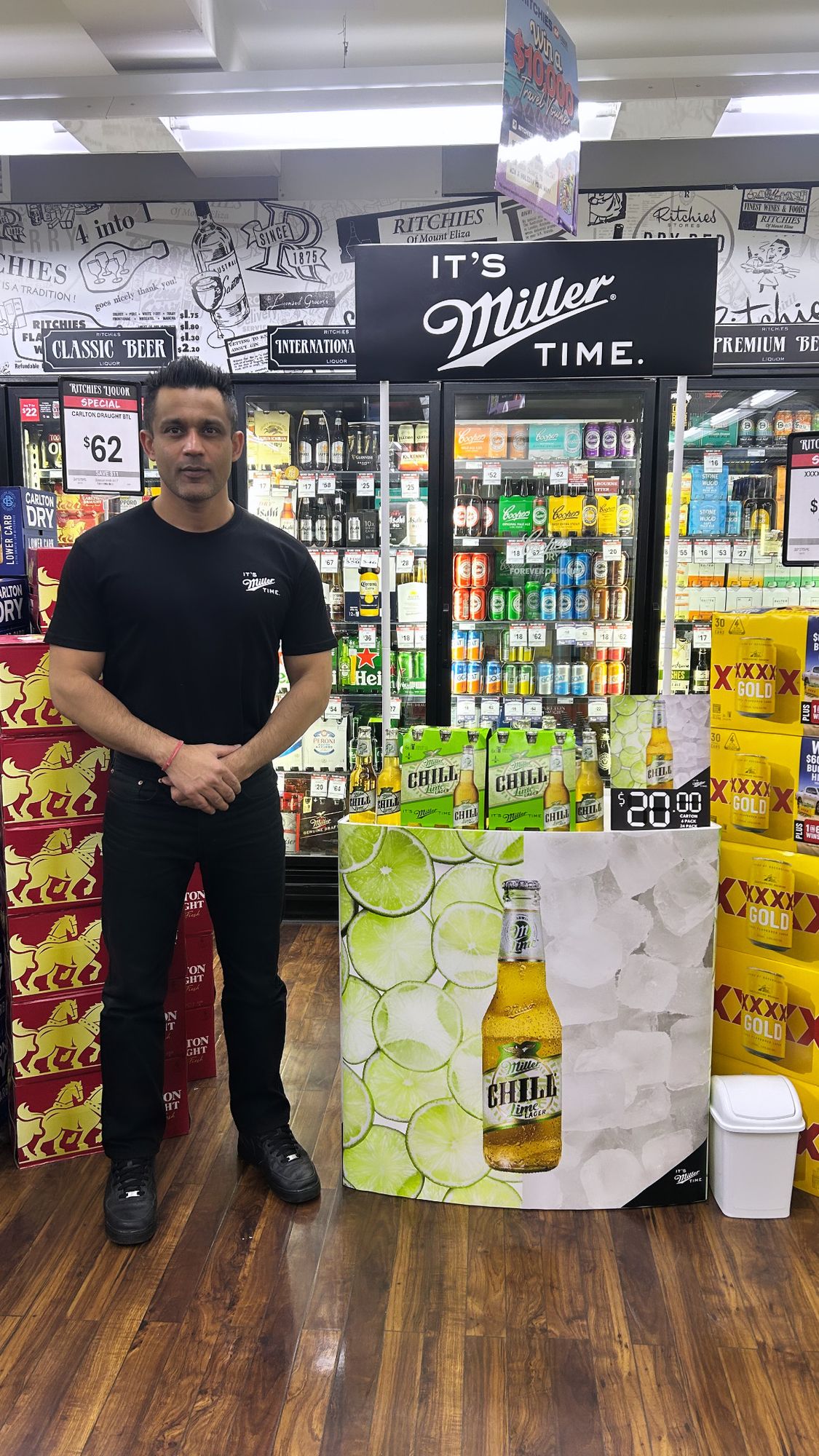 Miller Chill activation in an independent liquor store
